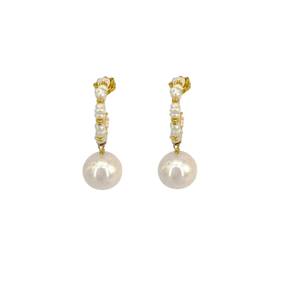 CHAN LUU Maiden Hoop Earrings in White Pearl - Picture 7 of 11